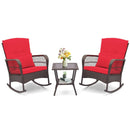 3 Pieces Rocking Bistro Set with 2-Tier Coffee Table by LJGDeals
