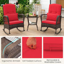 3 Pieces Rocking Bistro Set with 2-Tier Coffee Table by LJGDeals