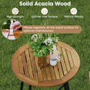 3 Pieces Rope Woven Patio Bar Set with Soft Cushions and Acacia Wood Tabletop-Beige by LJGDeals