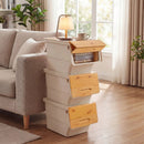 3 Pieces Storage Bins on Wheels Stackable Plastic Boxes with Stay-Open Lid (M) by LJGDeals