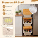 3 Pieces Storage Bins on Wheels Stackable Plastic Boxes with Stay-Open Lid (M) by LJGDeals