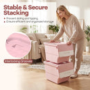 3 Pieces Storage Bins on Wheels Stackable Plastic Boxes with Stay-Open Lid (M) by LJGDeals