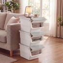3 Pieces Storage Bins on Wheels Stackable Plastic Boxes with Stay-Open Lid (M) by LJGDeals