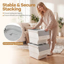 3 Pieces Storage Bins on Wheels Stackable Plastic Boxes with Stay-Open Lid (M) by LJGDeals
