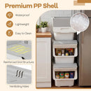3 Pieces Storage Bins on Wheels Stackable Plastic Boxes with Stay-Open Lid (M) by LJGDeals