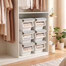 3 Pieces Storage Bins on Wheels Stackable Plastic Boxes with Stay-Open Lid (S) by LJGDeals