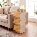 3 Pieces Storage Bins on Wheels Stackable Plastic Boxes with Stay-Open Lid (S) by LJGDeals