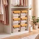 3 Pieces Storage Bins on Wheels Stackable Plastic Boxes with Stay-Open Lid (S) by LJGDeals