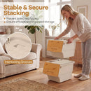 3 Pieces Storage Bins on Wheels Stackable Plastic Boxes with Stay-Open Lid (S) by LJGDeals