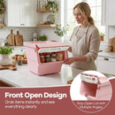 3 Pieces Storage Bins on Wheels Stackable Plastic Boxes with Stay-Open Lid (S) by LJGDeals