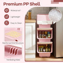 3 Pieces Storage Bins on Wheels Stackable Plastic Boxes with Stay-Open Lid (S) by LJGDeals