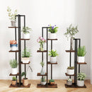 3 Pieces Tall Wood Plant Stand Set 4+5+6-Tier Indoor Flower Stands-Rustic Brown by DirectDeals