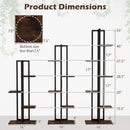 3 Pieces Tall Wood Plant Stand Set 4+5+6-Tier Indoor Flower Stands-Rustic Brown by LJGDeals