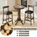 3 Pieces Wood Bar Table Set for 2 Round Pub Table with Pedestal Base and 2 Armless Stools by LJGDeals