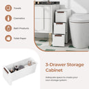 3/4/5/6-Drawer Rolling Organizer Unit Narrow Storage Cabinet with Built-In Wheels for Small Space-3-Drawer