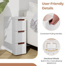 3/4/5/6-Drawer Rolling Organizer Unit Narrow Storage Cabinet with Built-In Wheels for Small Space-3-Drawer by LJGDeals