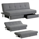 3-Seat Convertible Sofa Bed with 2 Large Drawers and 3 Adjustable Angles