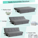 3-Seat Convertible Sofa Bed with 2 Large Drawers and 3 Adjustable Angles by LJGDeals