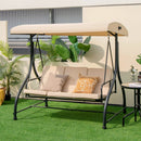 3 Seat Outdoor Porch Swing with Adjustable Canopy by LJGDeals