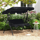 3 Seat Outdoor Patio Canopy Swing with Cushioned Steel Frame-Blue by LJGDeals