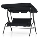 3 Seat Outdoor Patio Canopy Swing with Cushioned Steel Frame-Blue by LJGDeals