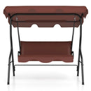3 Seat Outdoor Patio Canopy Swing with Cushioned Steel Frame-Blue by LJGDeals