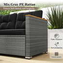 3-Seat Patio Couch Sofa PE Rattan Loveseat Furniture Set with Deep Seating and Cushion-Mix Grey by LJGDeals