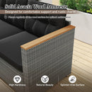 3-Seat Patio Couch Sofa PE Rattan Loveseat Furniture Set with Deep Seating and Cushion-Mix Grey by LJGDeals