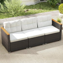 3-Seat Patio Couch Sofa with Deep Seating and Cushion-White by LJGDeals