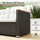 3-Seat Patio Couch Sofa with Deep Seating and Cushion-White by LJGDeals