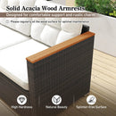 3-Seat Patio Couch Sofa with Deep Seating and Cushion-White by LJGDeals