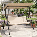 3-Seat Patio Swing Chair with Adjustable Canopy by LJGDeals