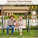 3-Seat Patio Swing Chair with Adjustable Canopy by DirectDeals