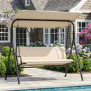 3-Seat Patio Swing Chair with Adjustable Canopy by LJGDeals