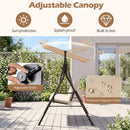 3-Seat Patio Swing Chair with Adjustable Canopy by DirectDeals