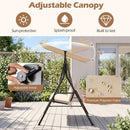 3-Seat Patio Swing Chair with Adjustable Canopy by LJGDeals