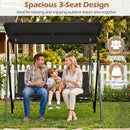 3-Seat Patio Swing Chair with Adjustable Canopy by LJGDeals