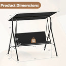 3-Seat Patio Swing Chair with Adjustable Canopy by LJGDeals