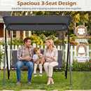3-Seat Patio Swing Chair with Adjustable Canopy by LJGDeals