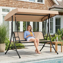 3-Seat Patio Swing Chair with Adjustable Canopy by LJGDeals