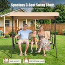 3-Seat Patio Swing Chair with Adjustable Canopy by LJGDeals