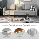 3-Seat Sectional Sofa Couch with Armrest Magazine Pocket and Metal Leg by LJGDeals