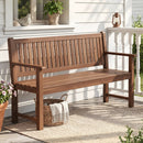 3-Seater Wooden Garden Bench with Backrest, 59 Inch by LJGDeals