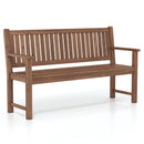 3-Seater Wooden Garden Bench with Backrest, 59 Inch by LJGDeals