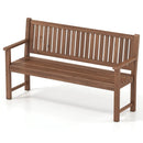 3-Seater Wooden Garden Bench with Backrest, 59 Inch by DirectDeals