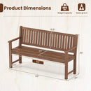 3-Seater Wooden Garden Bench with Backrest, 59 Inch by LJGDeals