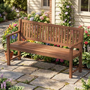 3-Seater Wooden Garden Bench with Backrest, 59 Inch by LJGDeals