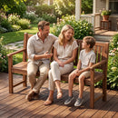 3-Seater Wooden Garden Bench with Backrest, 59 Inch by LJGDeals