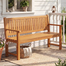 3-Seater Wooden Garden Bench with Backrest, 59 Inch by LJGDeals
