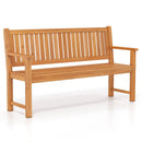 3-Seater Wooden Garden Bench with Backrest, 59 Inch by DirectDeals